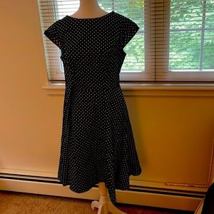 Vintage-style black polka dot dress